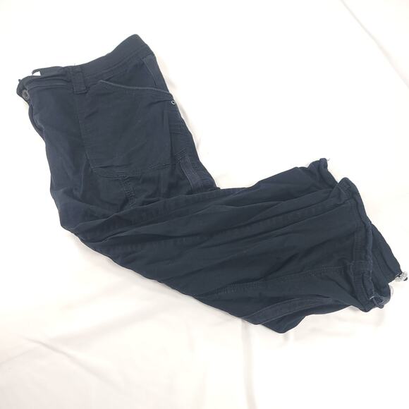 Dash Button Zip Cargo Dark Wash Pants Womens Size 18W Black - Picture 1 of 9